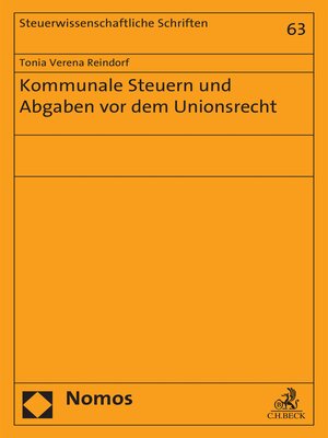 cover image of Kommunale Steuern und Abgaben vor dem Unionsrecht